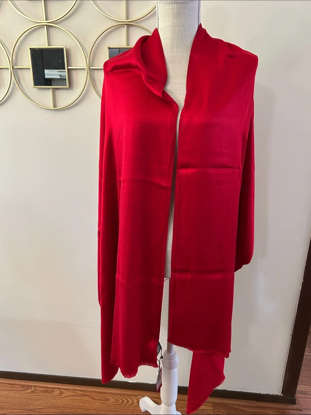 Vince Camuto Vibrant Red Wrap Scarf / shawl, viscose size 80”x 26”